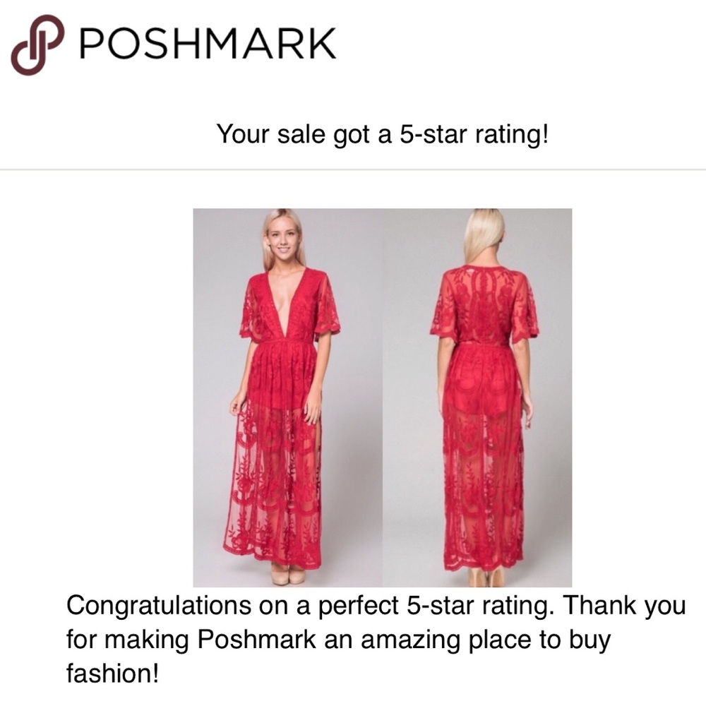 ☀️LAST1️⃣//RED LACE MAXI DRESS - Picture 2 of 4